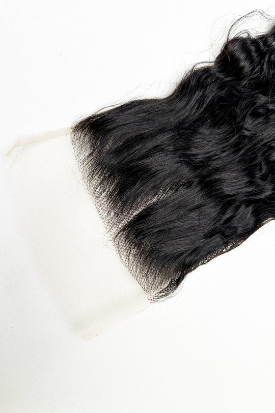 5x5 Transparent Lace Closure - Black Natural Wavy
